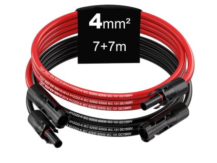 solarni kabely 4mm prodluzovaci 7m