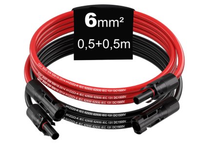 solarni kabely 6mm prodluzovaci 0,5m