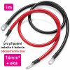 Kabel propojovací s oky - mezi baterií a měničem- 16mm², délka 1m (černý + červený)