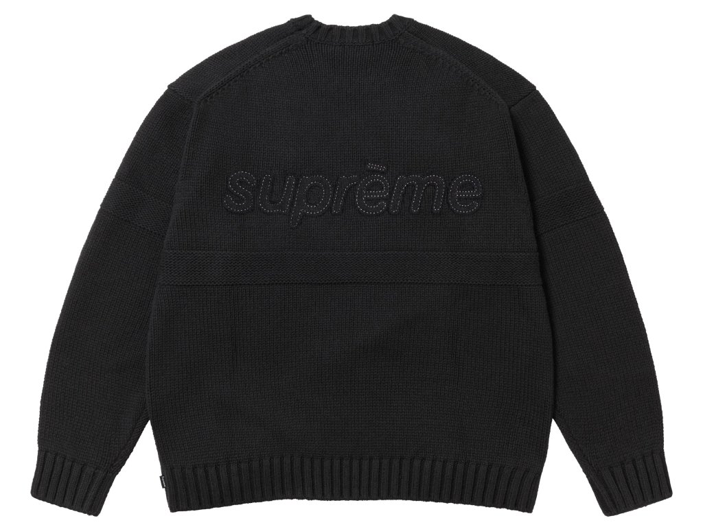 Supreme Tonal Applique Sweater Black - Soldout Store