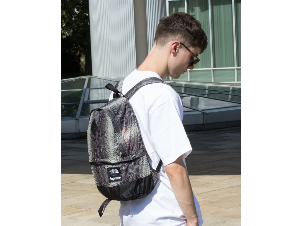black and white supreme backpack