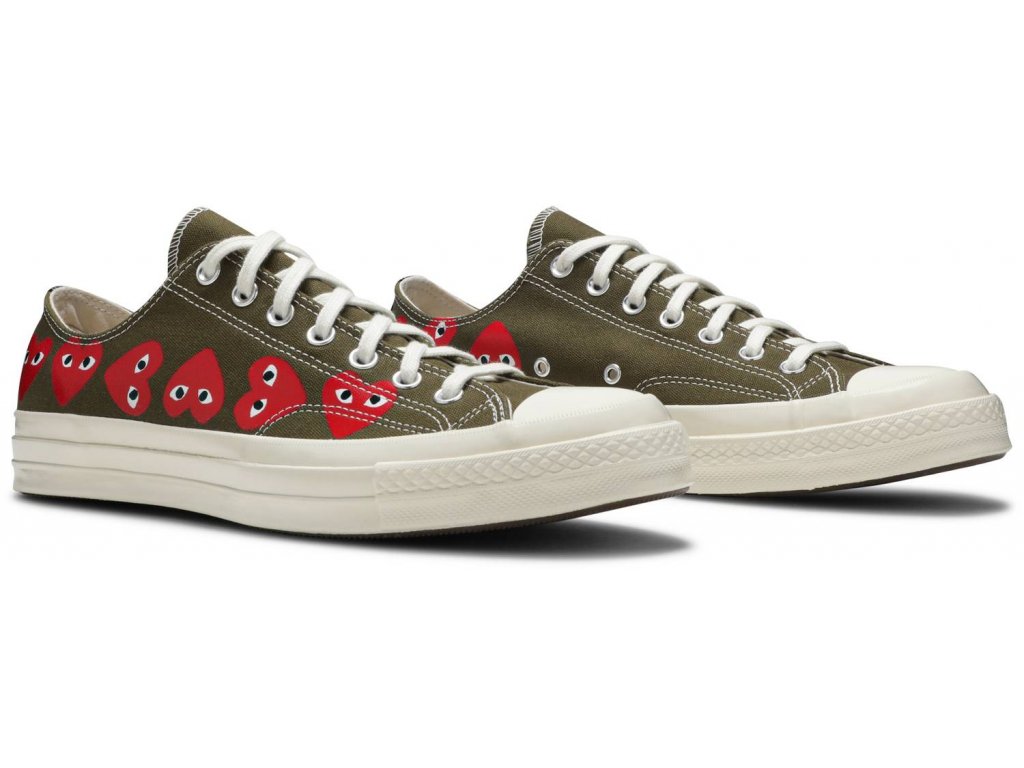 Converse X Comme Des Garcons Play Chuck Taylor All Star 70 Low Multi Heart Soldout Store