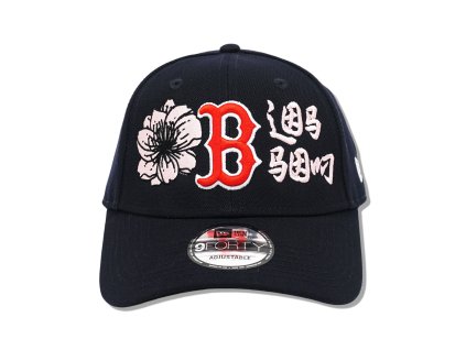 New Era by Adam Wave Custom Red Sox Strapback "Blossom" Navy