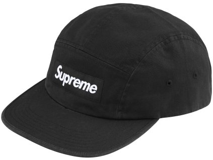 washed chino twill camp cap black 12