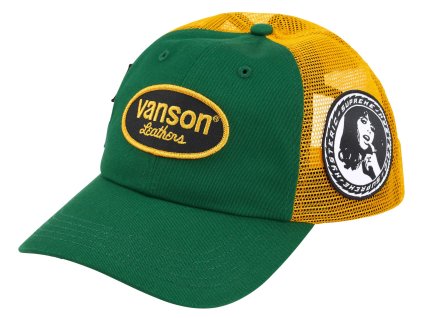 supreme r hysteric glamour vanson leathers r mesh back 6 panel green 6