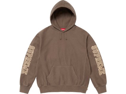 collegiate sleeve hooded sweatshirt olive brown 9