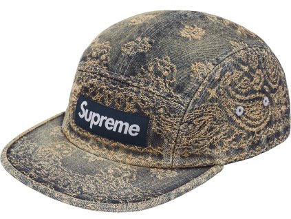 bandana jacquard denim camp cap blue 0