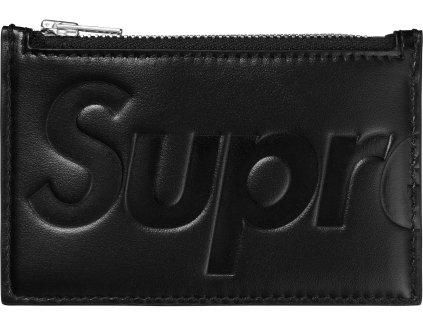 leather zip card holder black 2