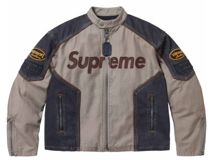 supreme r vanson leathers r cordura r cotton jacket denim 0