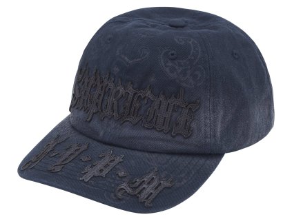 leather applique 6 panel navy 0