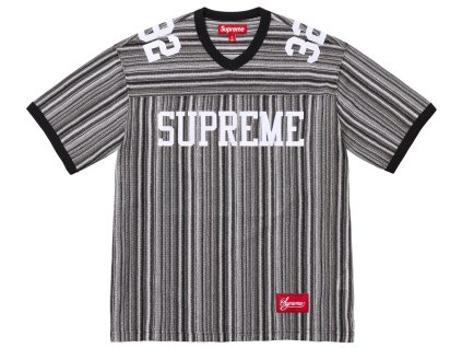 open knit football top black 3