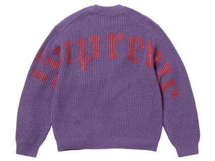old english printed sweater purple 1