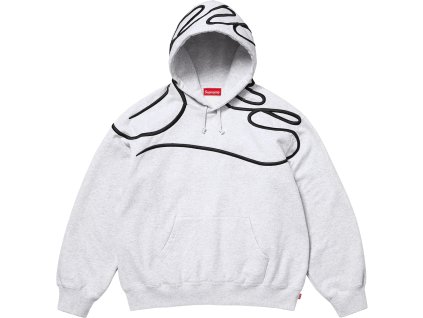 shoulder script hooded sweatshirt ash grey 12