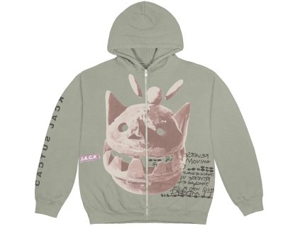 Travis Scott New Sight Zip Up Hoodie Olive