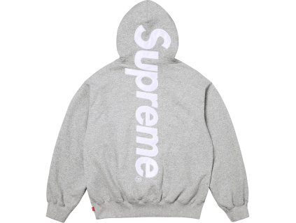 fall winter2025 satin applique hooded sweatshirt heather grey 9 ad 9
