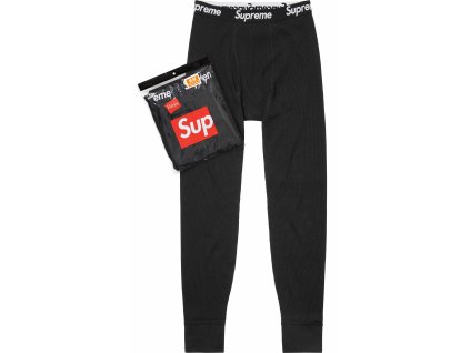 supreme r hanes r thermal pant 1 pack black 1
