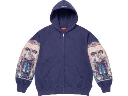 fall winter 2025 supreme michael jackson r dangerous zip up hooded sweatshirt washed navy details 1