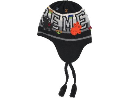 fall winter2025 felt applique earflap beanie black 8 ad 8
