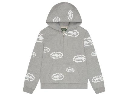 FW25 Island Wreath Zip Hoodie GREY FRONT