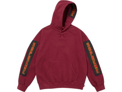 fall winter2025 woven patches hooded sweatshirt cardinal 7 ad 7