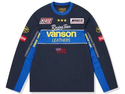 Supreme Vanson Leathers L/S Top Navy