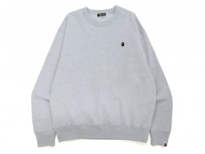 BAPE Ape Head One Point Relaxed Fit Crewneck Grey