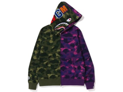 BAPE Color Camo Shark Full Zip Hoodie FW22 Green Purple 2