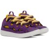 purple and yellow leather curb sneakers (1)