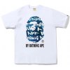 BAPE Graffiti Check By Bathing Ape Tee White Blue