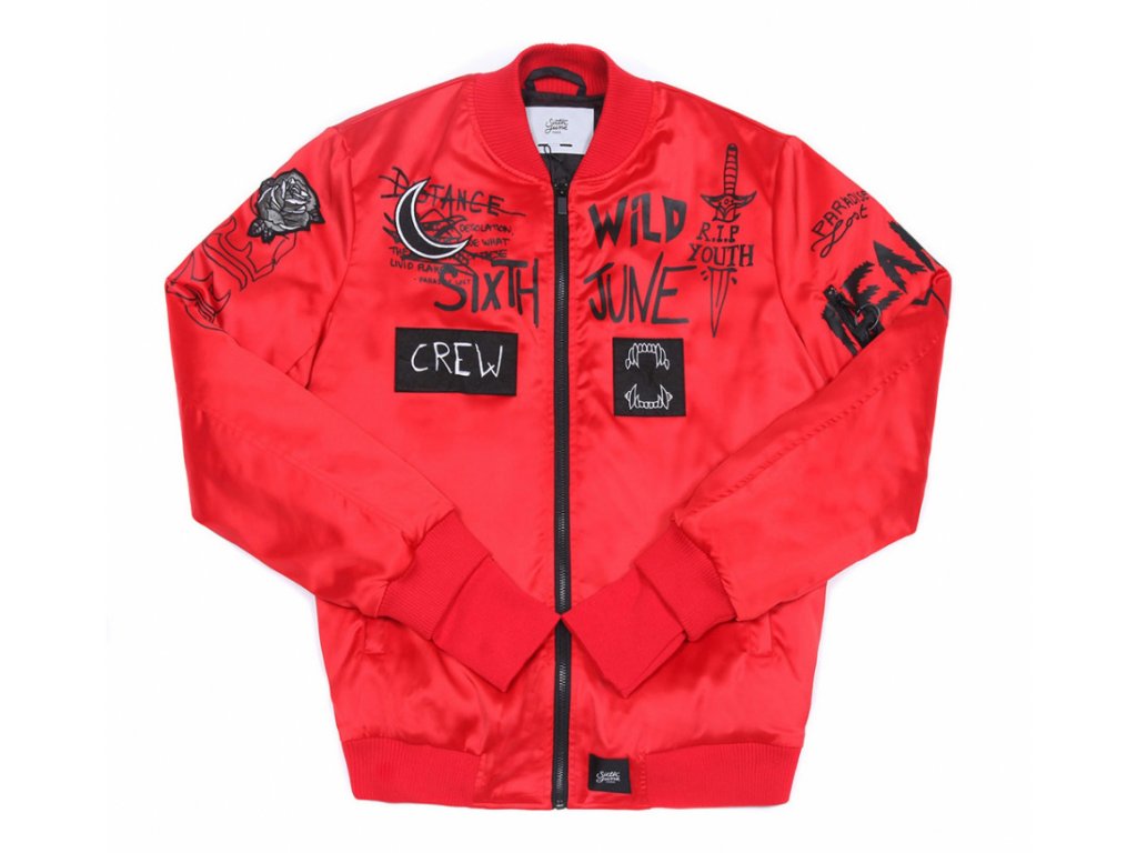 Sixth june crew bomber jacket red discount