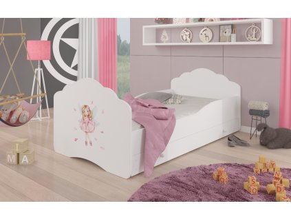 Postel s matrací a šuplíkem CASIMO GIRL WITH WINGS 140x70 (Barva Bílá, Šířka 78)