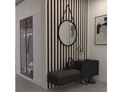 Grace kulaté zrcadlo na pásku 60cm černý (Varianta Grace kulaté zrcadlo na pásku 60cm černý LustroNeuplatňuje se)