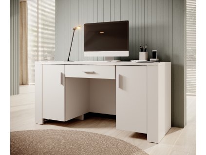 Psací stůl 1SZ2D CESIRO (Barva Bílá, Šířka 140)
