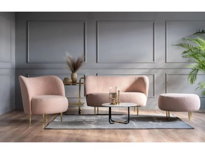 Sedací souprava ALDONE  2+1+taburet v glamour stylu