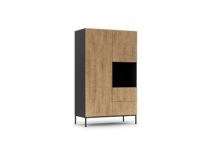 Lanzzi 120 Skříň Matná černá/Řemeslný dub (Varianta Lanzzi 120 Skříň Matná černá/Řemeslný dub Czarny Mat, Dąb ArtisanNeuplatňuje se)