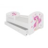 Postel s matrací, zábranou a šuplíkem PEPE GIRL WITH WINGS 140x70 (Barva Bílá, Šířka 78)