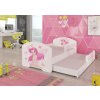 Postel dvojitá s bariérou a matracemi PEPE II GIRL WITH WINGS 160x80 (Barva Bílá, Šířka 88)