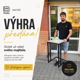 🎉 Náš výherce má stolek doma! S radostí jsme osobně předali cenu z naší poslední soutěže. Děkujeme za účast všem a...