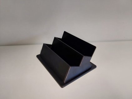 Stojánek na vizitky 2 patra PETG černý