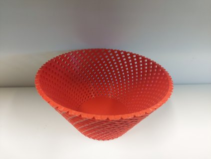 Dekorativní miska PETG červená perforovaná