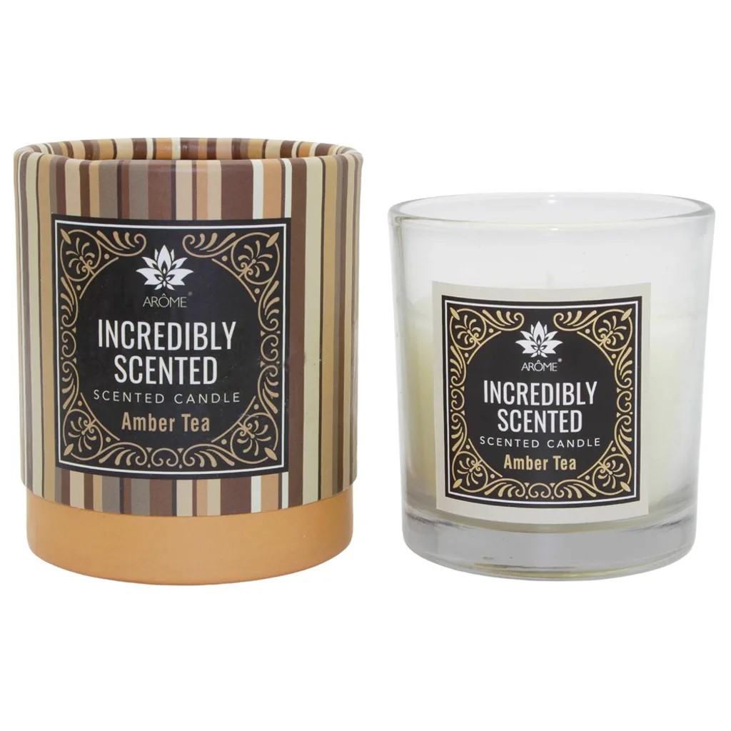 Fotografie Arome Vonná svíčka ve skle Amber Tea, 120 g