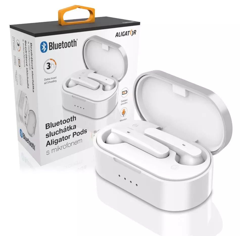 Fotografie Sluchátka Aligator Pods TWS03 WT