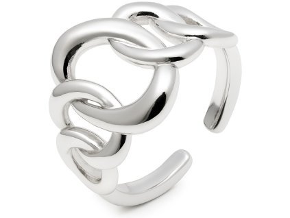 Prsteň Chain Ring z ocele s článkovým prepleteným dizajnom.