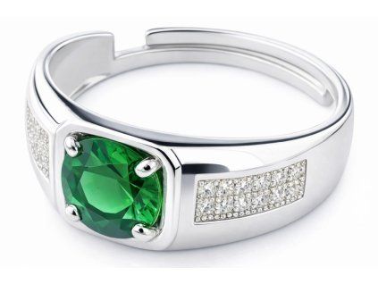 pansky strieborny prsten smaragdovy tron