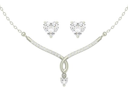 damsky strieborny set nahrdelnik nausnice srdcova iskra