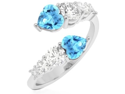 damsky prsten azurove srdce