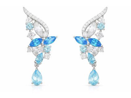 damske strieborne nausnice kridla neba