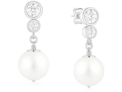 damske strieborne nausnice perla svitu
