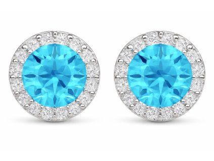 damske strieborne nausnice modry ohen