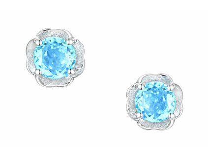 damske strieborne nausnice kvet neba